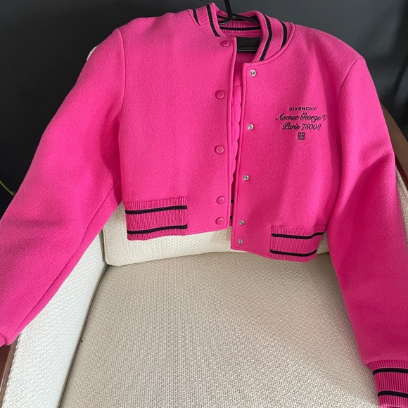 Givenchy Jackets & Blazers - Pink Givenchy Crop Varsity Jacket